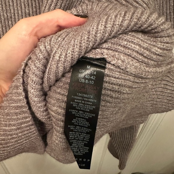 Topshop Funnel Neck Ribbed Knit Sweater - Picture 4 of 6